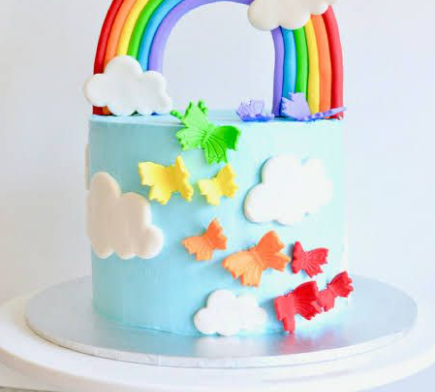 Butterfly rainbow cake