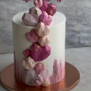 Geometric Hearts cake