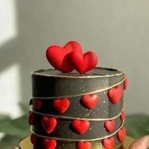 Heart strings cake