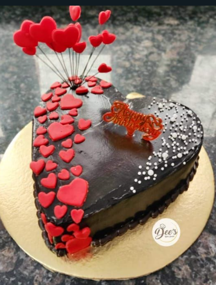 Hearts chocolate cake