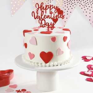 Pink and Red Hearts Cake