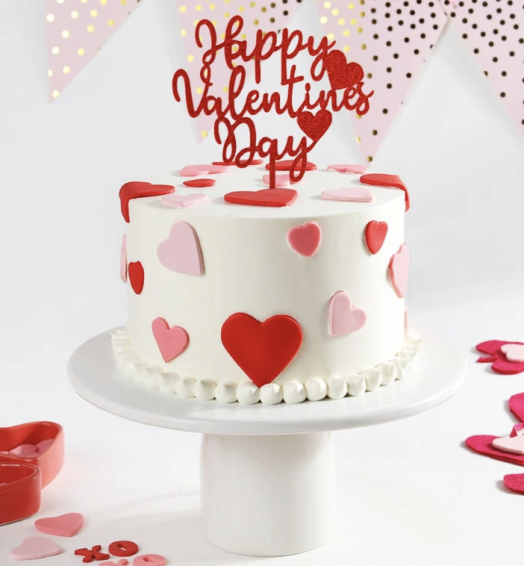 Pink and Red Hearts Cake