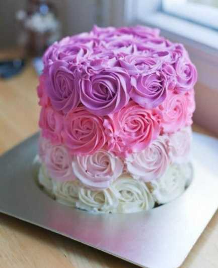 Pink and purple rosette