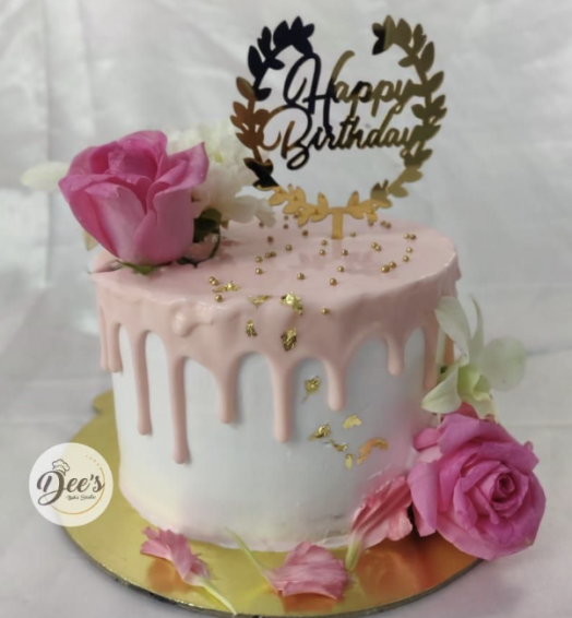 Pink rose cake