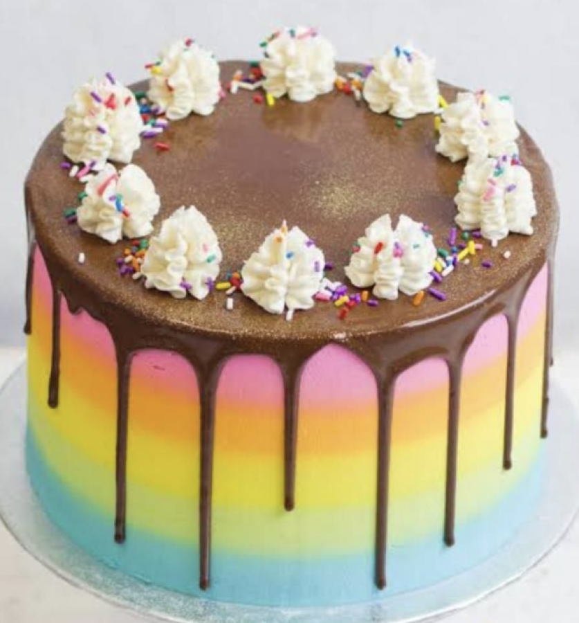 Rainbow Covered Cake (one kg) - Deesbakestudio